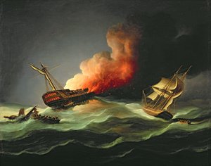 The East Indiaman Kent on Fire in the Bay of Biscay